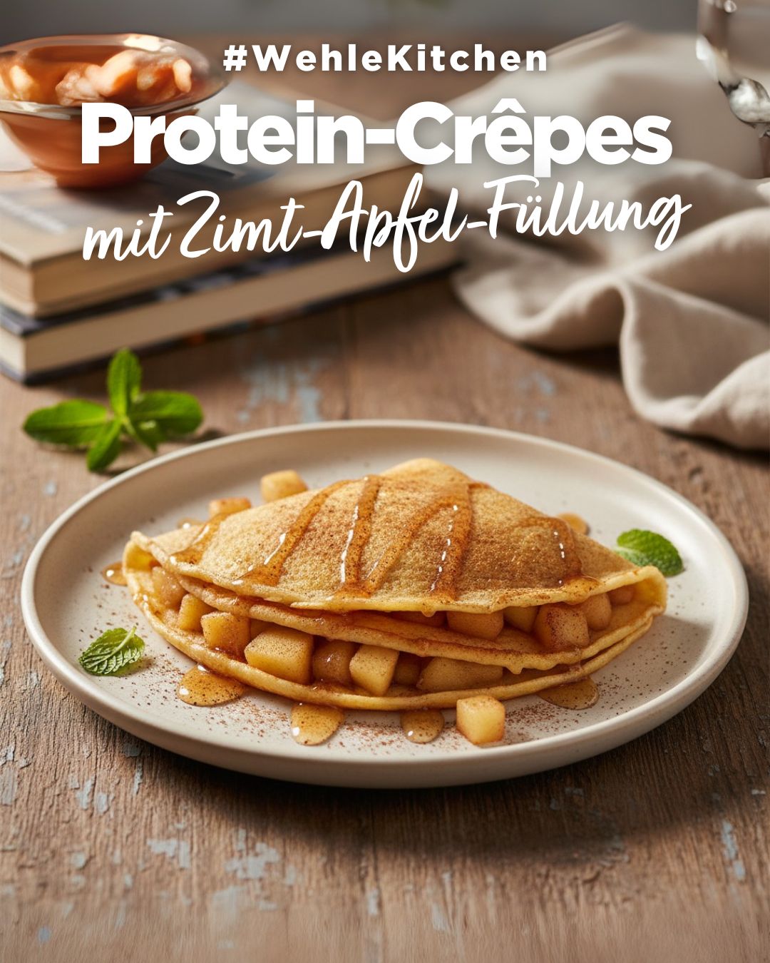 🥞 Protein-Crêpes mit Zimt-Apfel-Füllung – süß, gesund & voller Power
