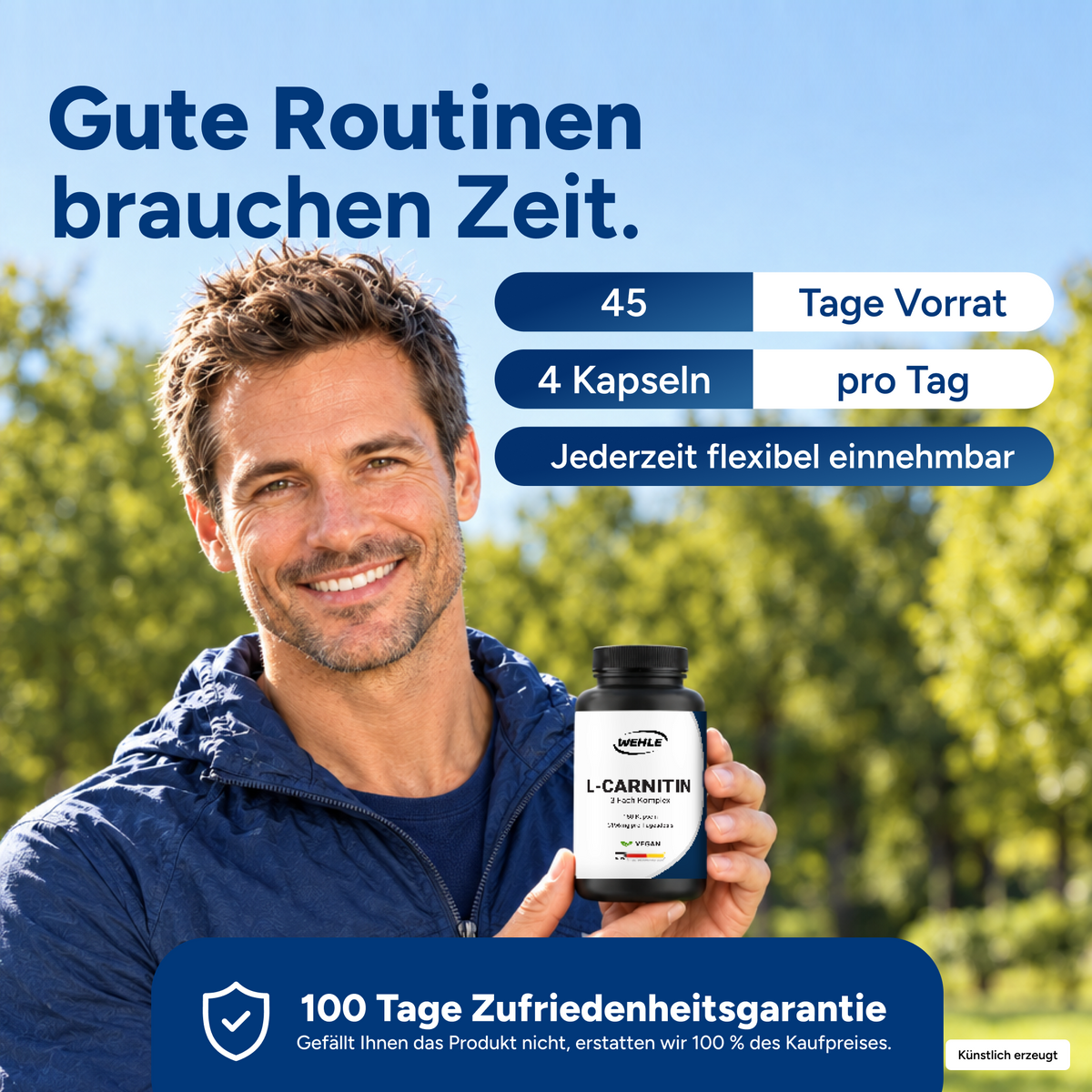 L-Carnitin Kapseln Hochdosiert - 180 Kapseln