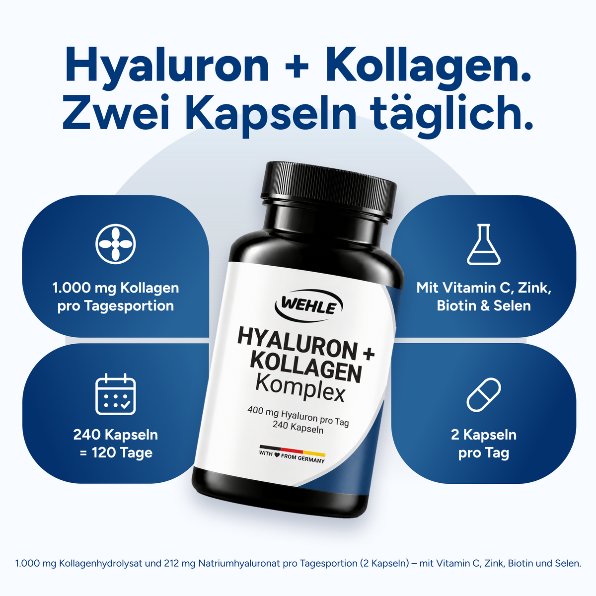 Kollagen Hyaluron Komplex – 240 Kapseln
