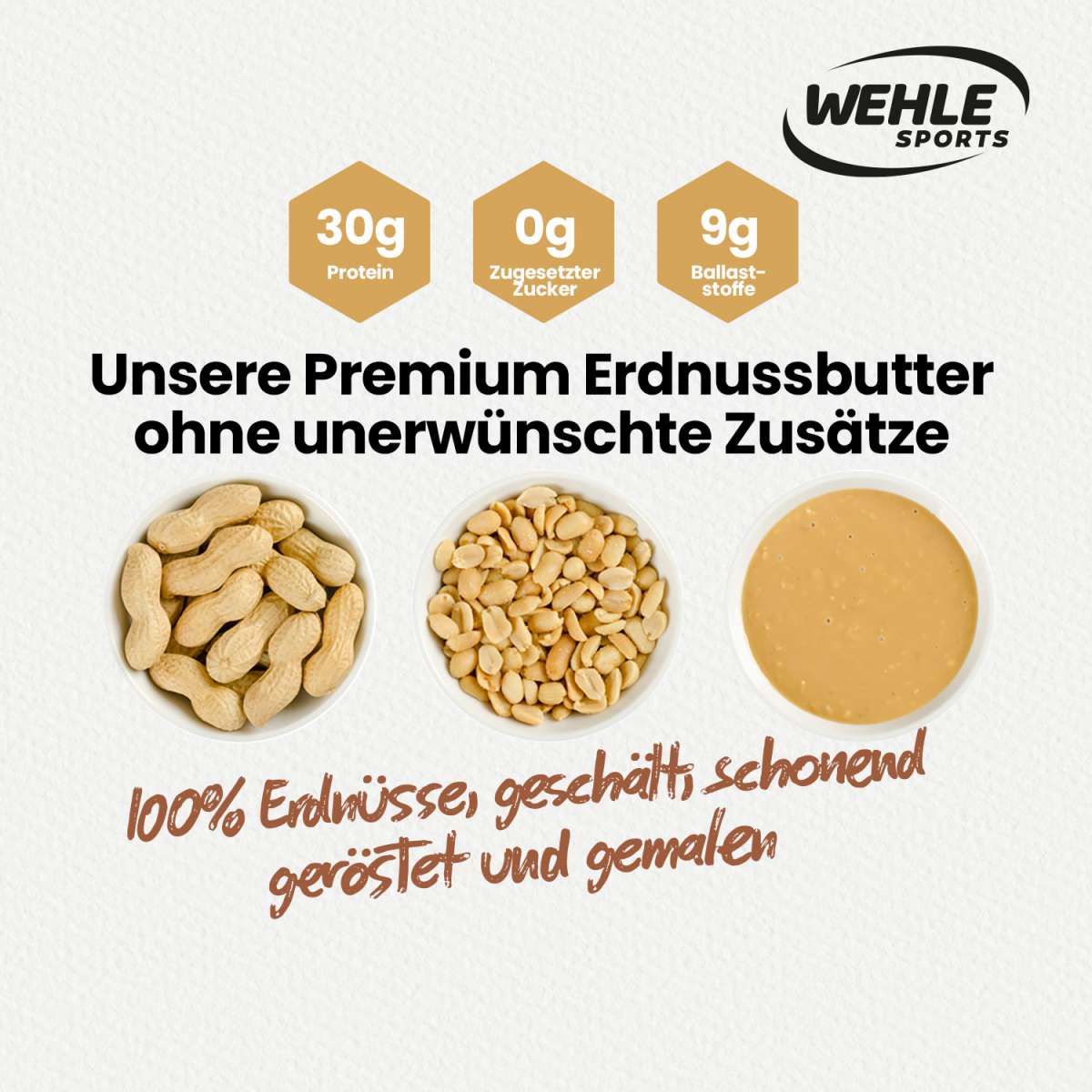 High Protein Erdnussbutter ohne Zuckerzusatz