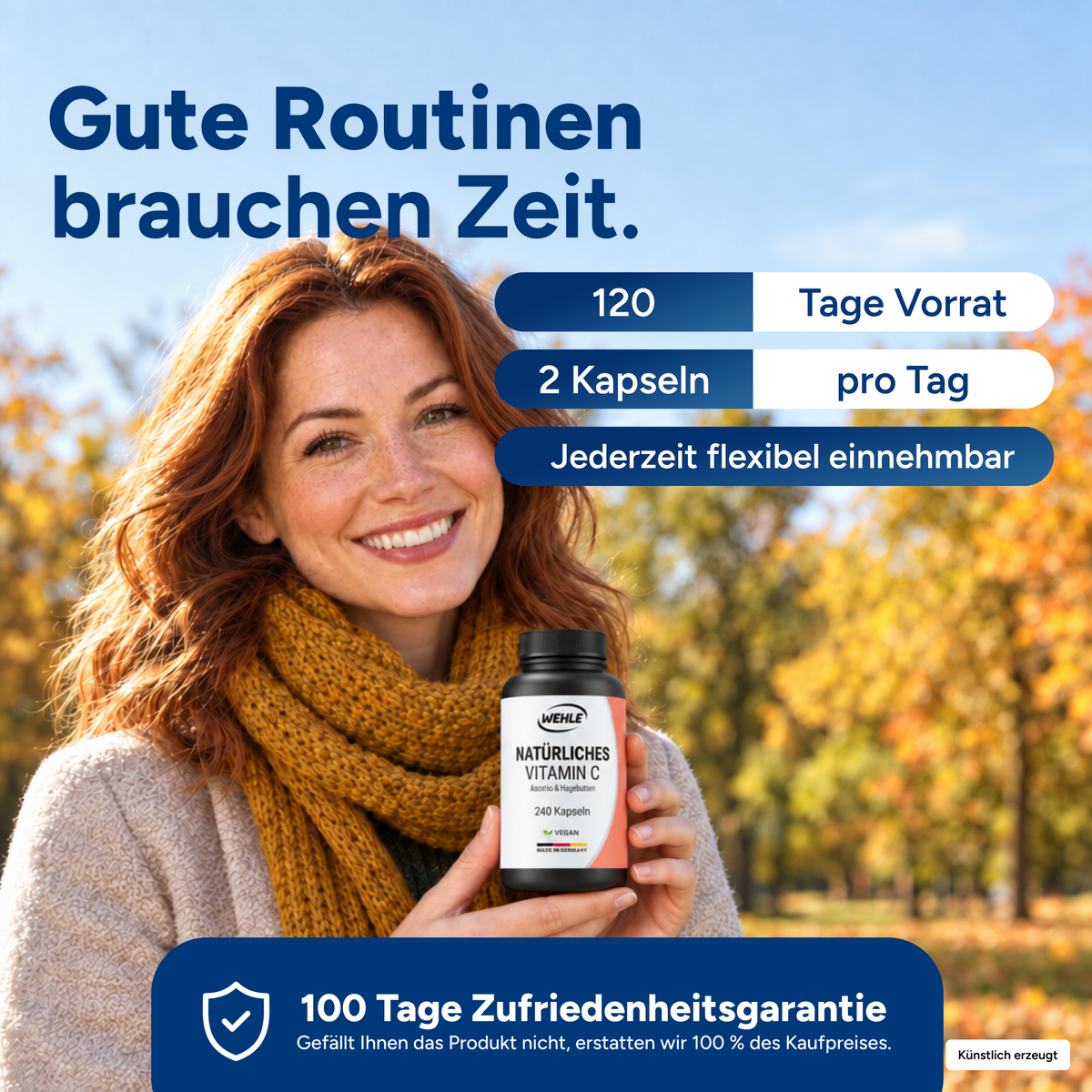 Natürliches Vitamin C Acerola Extrakt Hagebutten Extrakt - 240 Kapseln