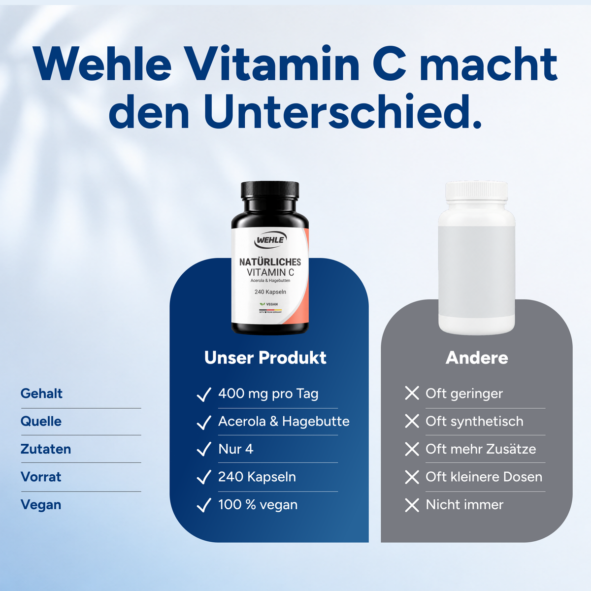 Natürliches Vitamin C Acerola Extrakt Hagebutten Extrakt - 240 Kapseln