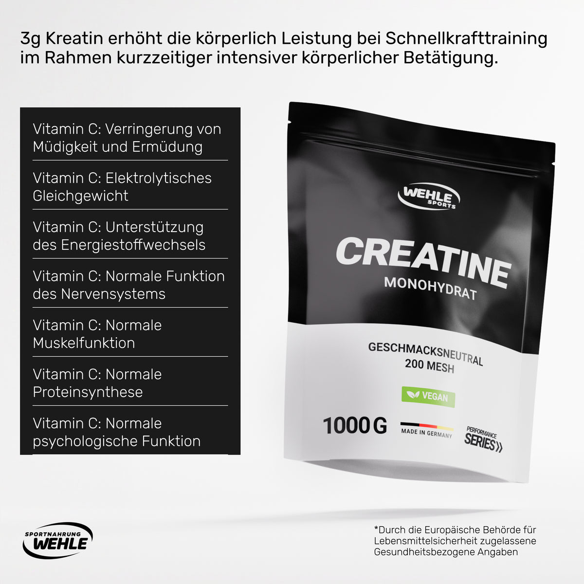 Monohydrat Pulver - Kreatin 1000g