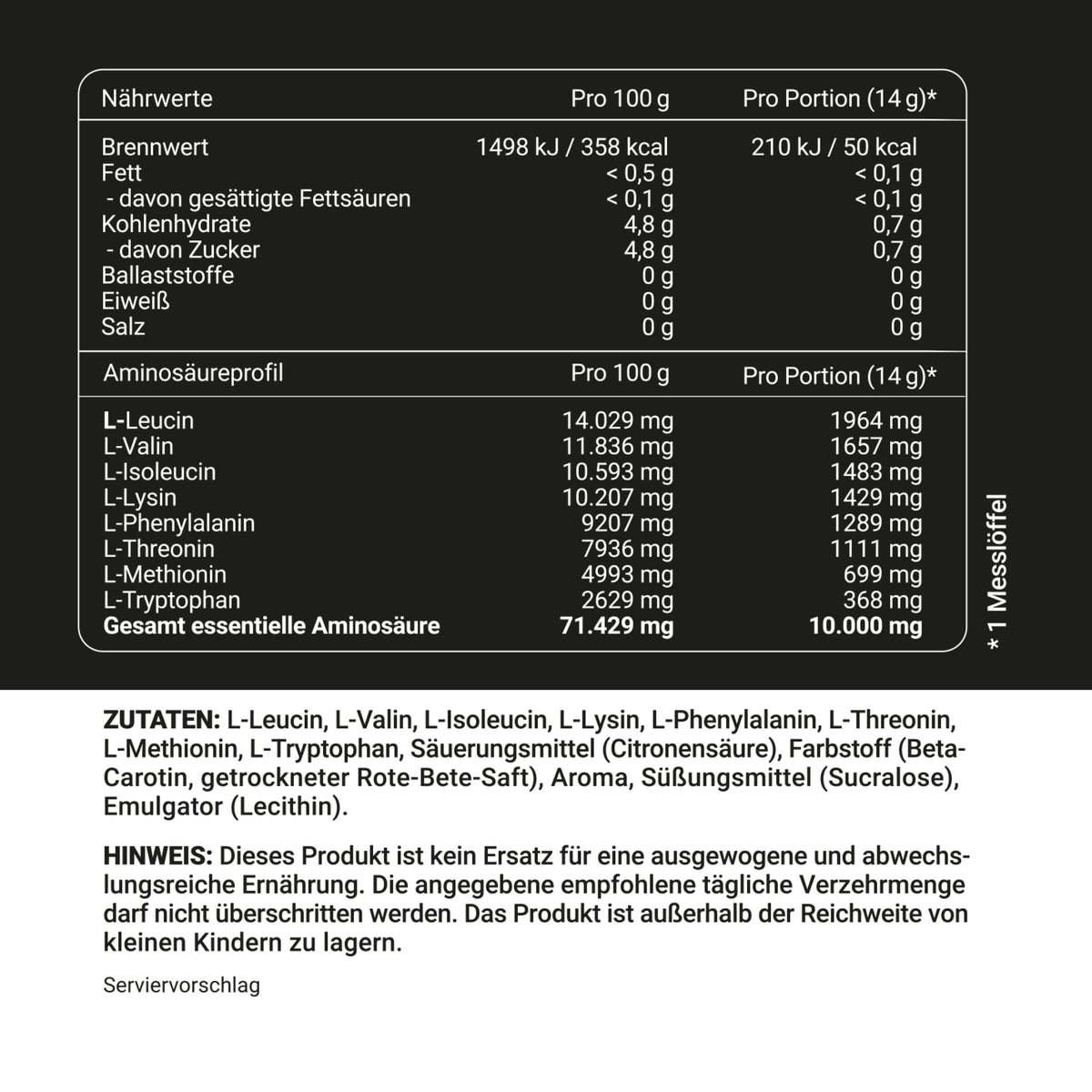 Wehle Multi Amino EAA Aminosäuren Pulver (MHD 12/2026)
