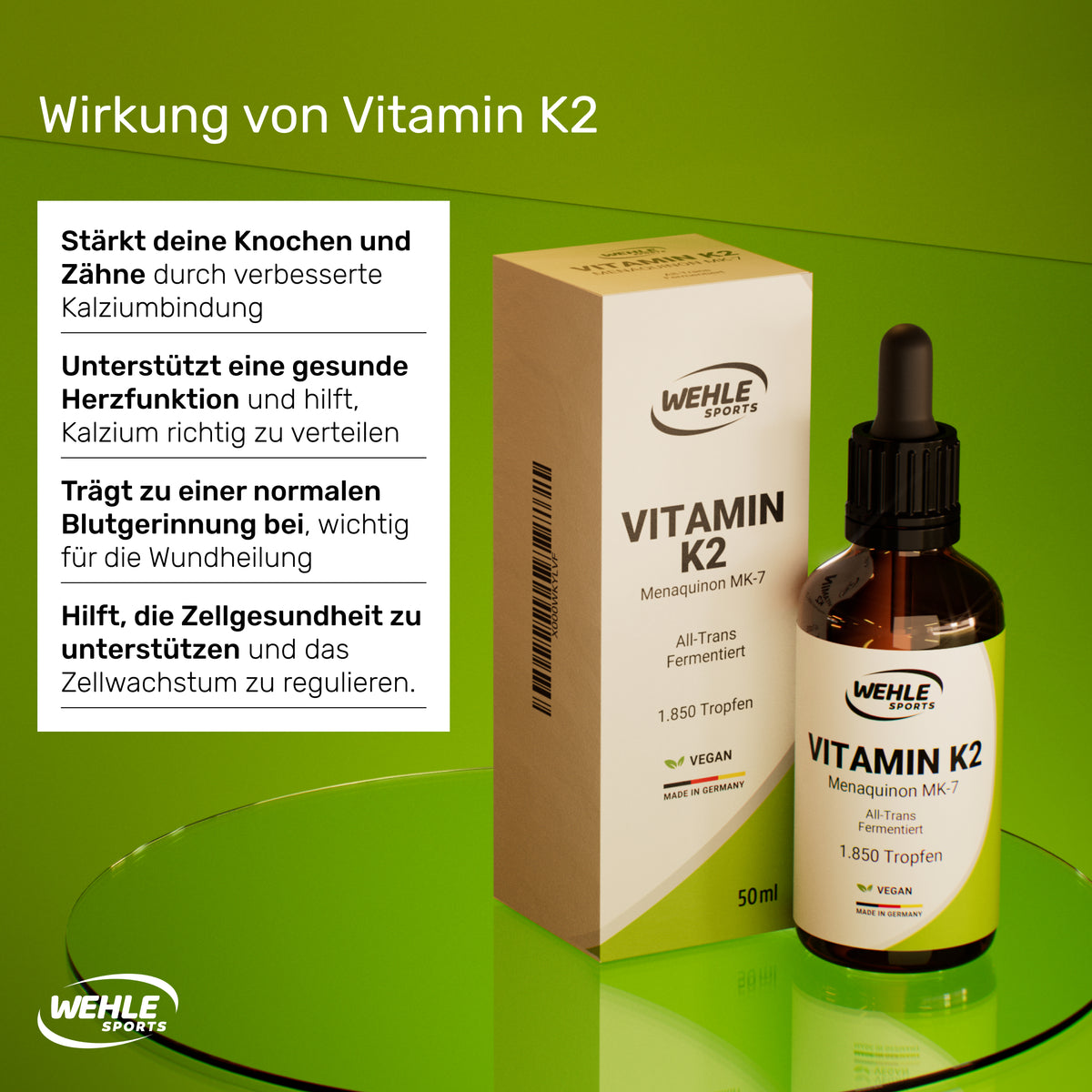 Vitamin K2 MK7 Tropfen - 50ml  1850 Tropfen