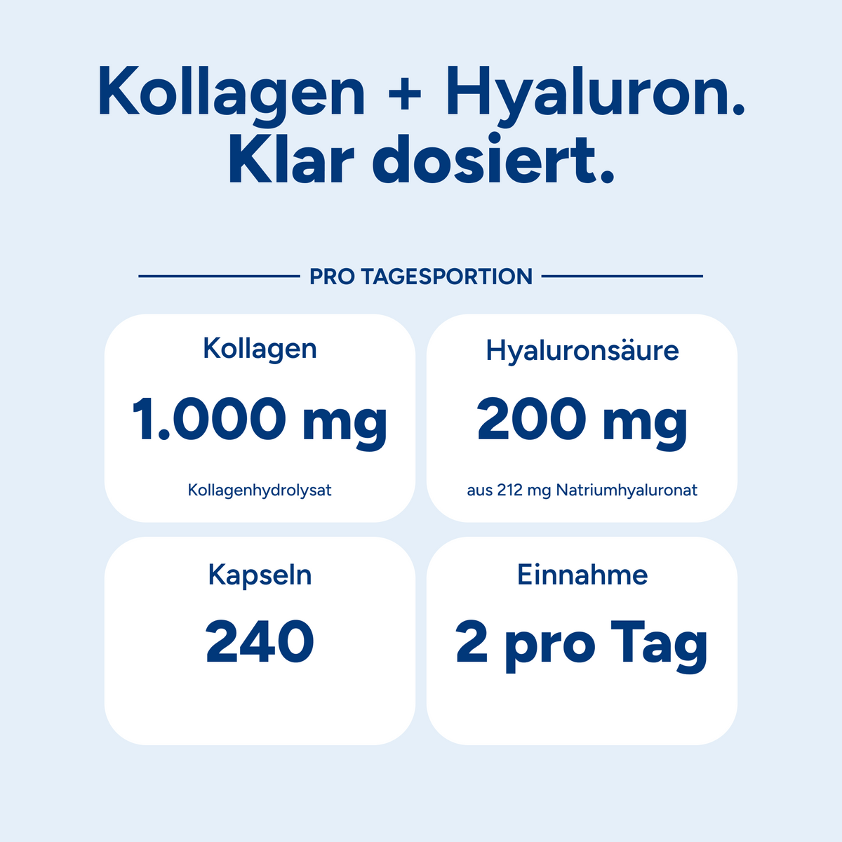 Kollagen Hyaluron Komplex – 240 Kapseln