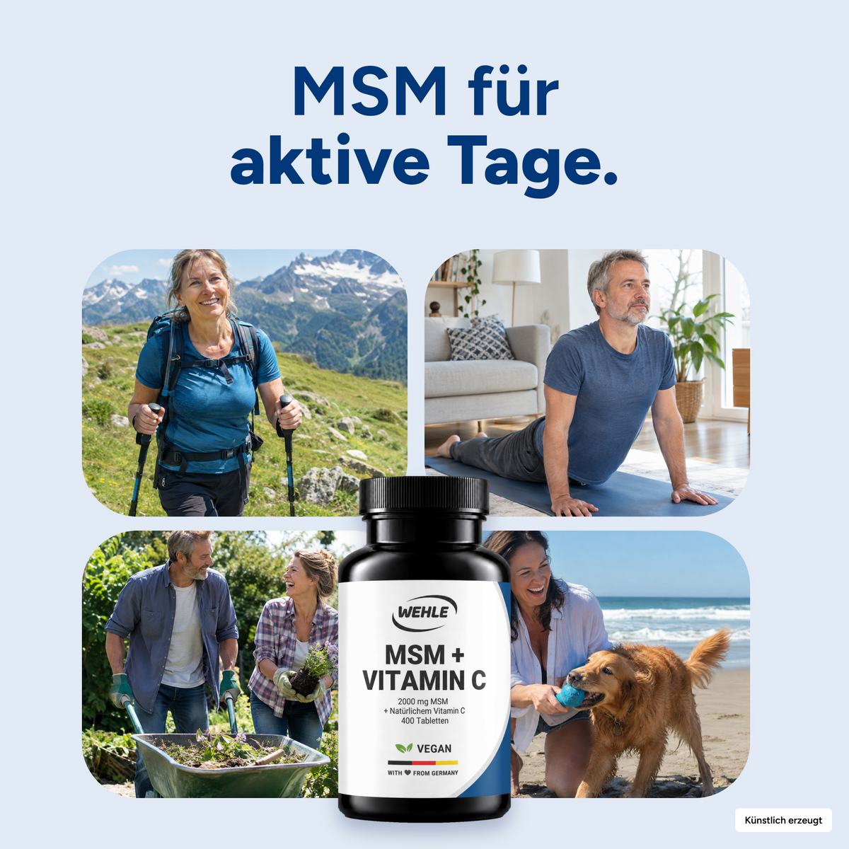 MSM + Vitamin C Tabletten Hochdosiert - 400 Stück