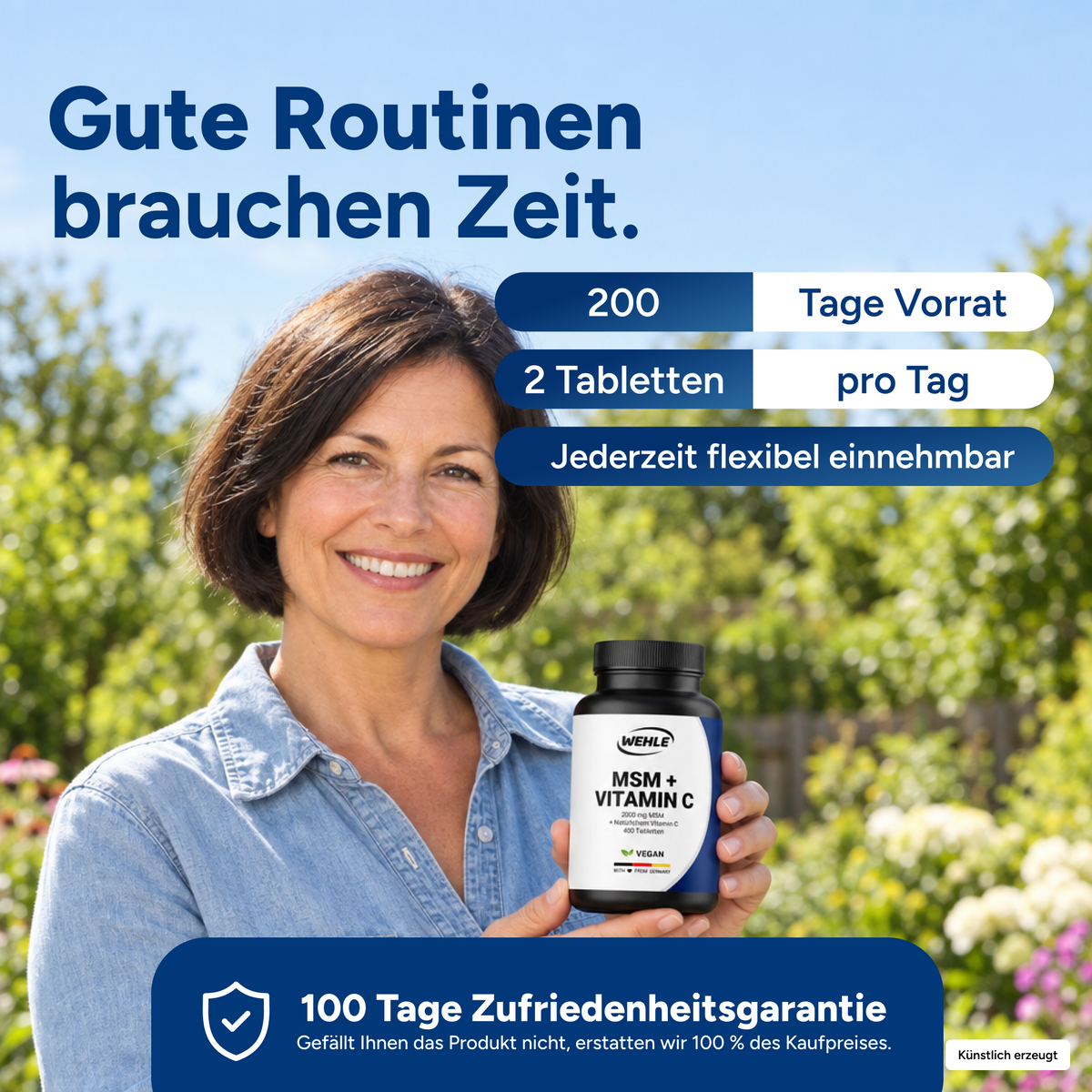 MSM + Vitamin C Tabletten Hochdosiert - 400 Stück