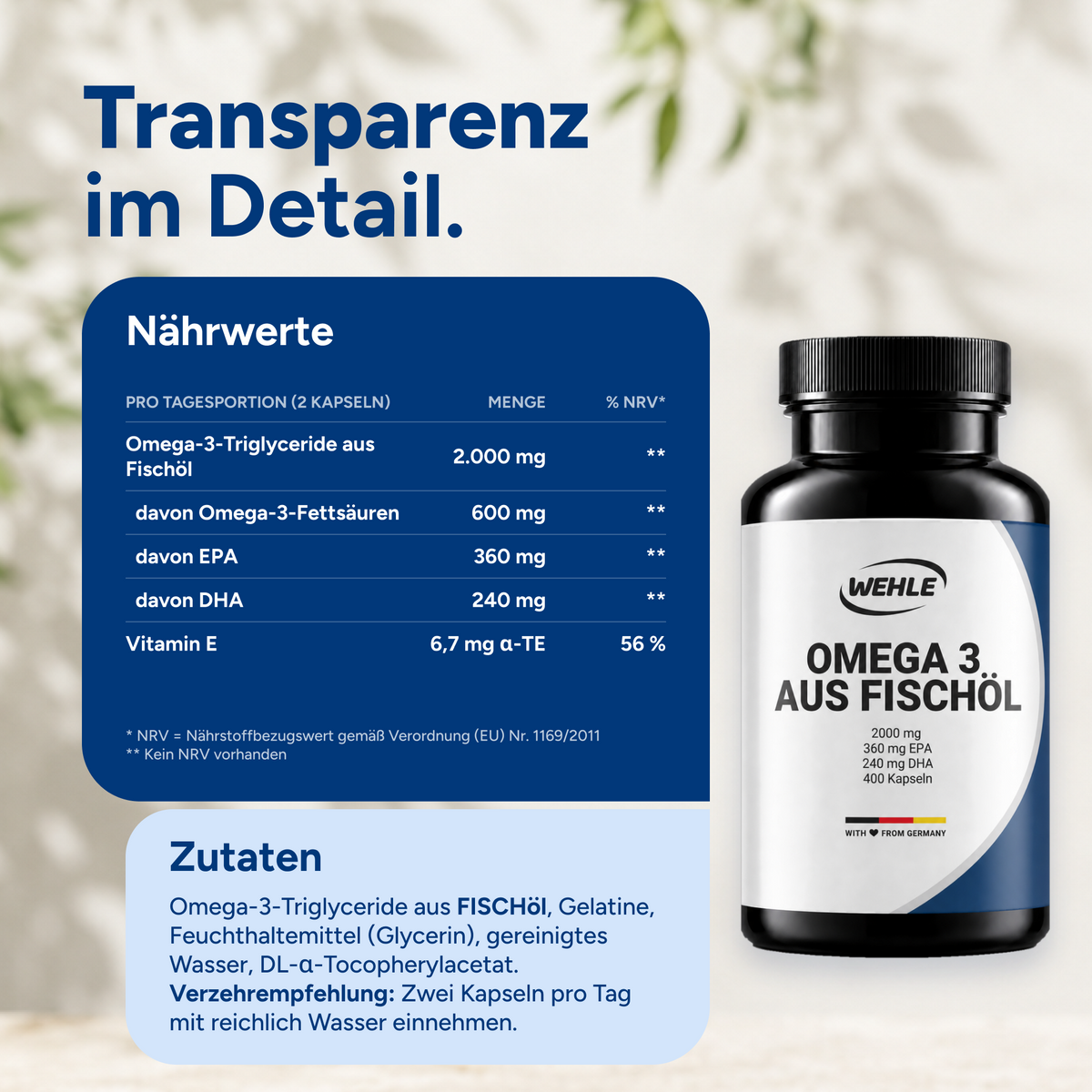 Omega 3 Kapseln hochdosiert – 400 Kapseln