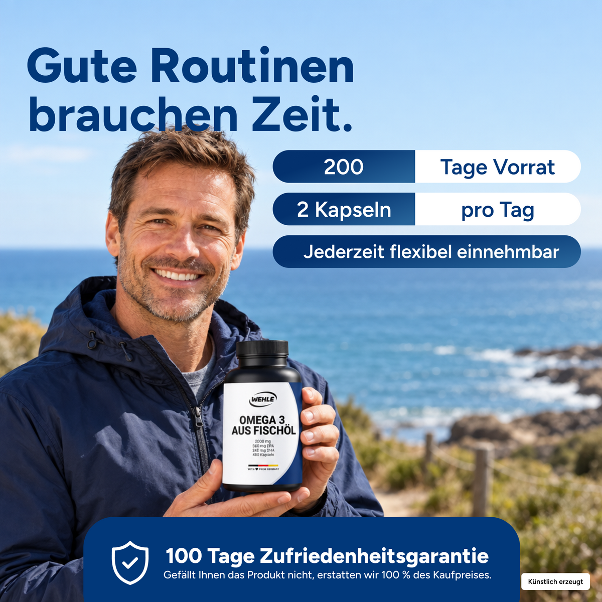 Omega 3 Kapseln hochdosiert – 400 Kapseln