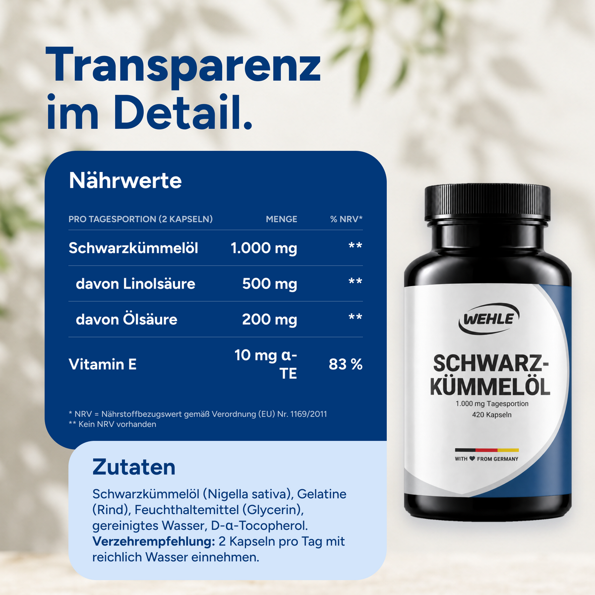 Schwarzkümmelöl Kapseln – 420 Softgel Kapseln