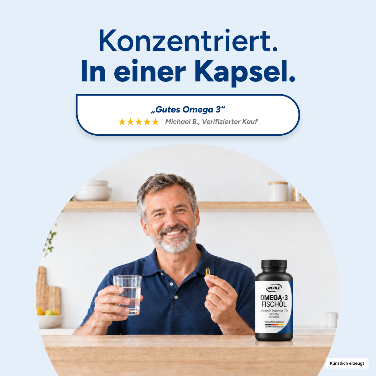 Omega 3 Fischöl Tryglyceride Fish Oil Softgel 500mg EPA 250mg