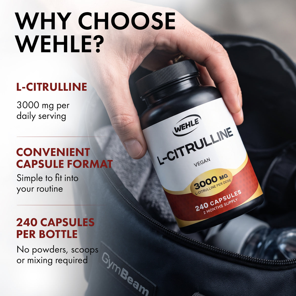 L Citrulline Capsules 3000mg, 240 Vegan Capsules, 2 Month Supply - Alternative to L-Citrulline Powder | No Measuring or Mixing