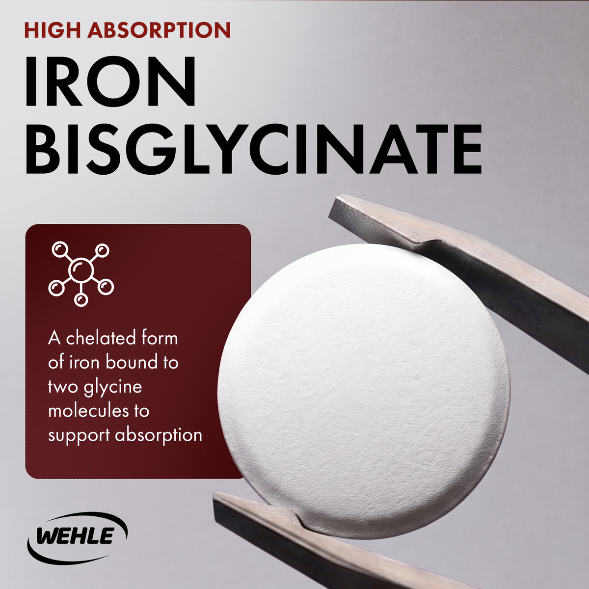 Iron Tablets as Bisglycinate 28mg, 400 Vegan Tablets, 6 Month Supply - Gentle Iron Supplements for Women and Men I Ferrous Bisglycinate
