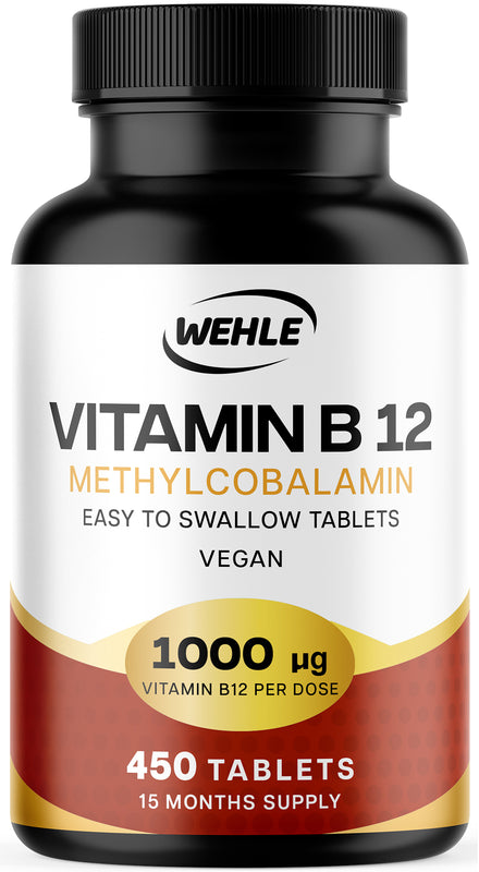 Vitamin B12 Tablets High Strength 1000mcg Methylcobalamin Supplement - 450 Vegan Tablets, 15 Months Supply, B12 Supplement